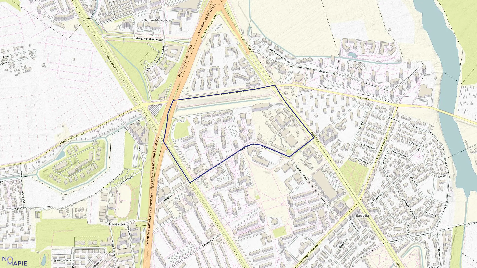 Mapa obrębu 0509 w mieście Warszawa