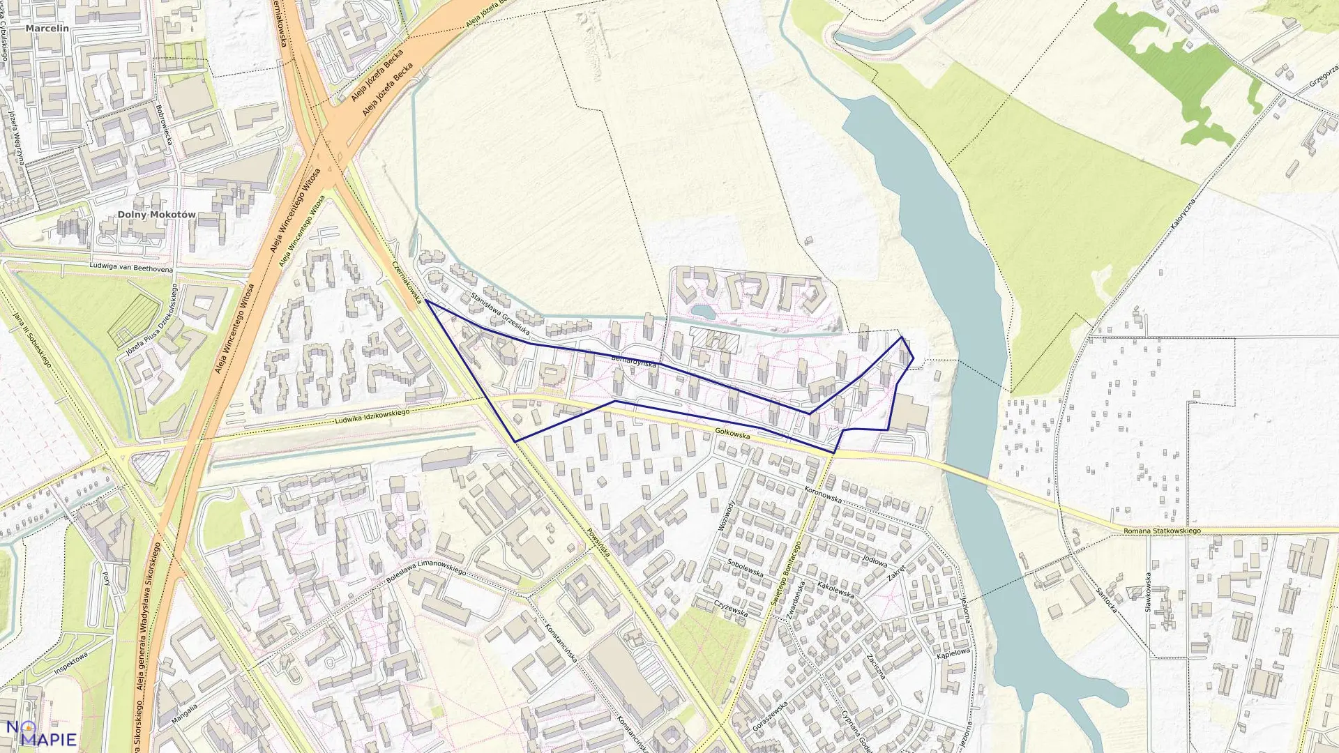 Mapa obrębu 0511 w mieście Warszawa