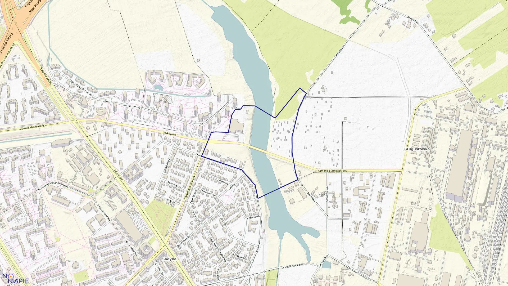 Mapa obrębu 0512 w mieście Warszawa