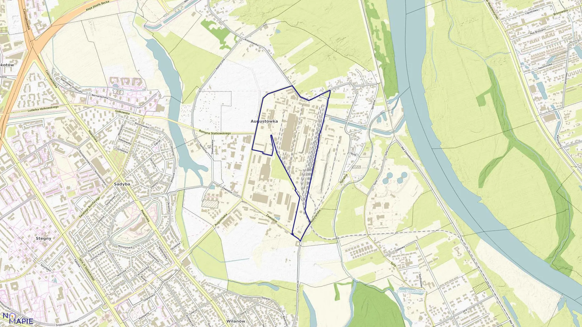 Mapa obrębu 0514 w mieście Warszawa