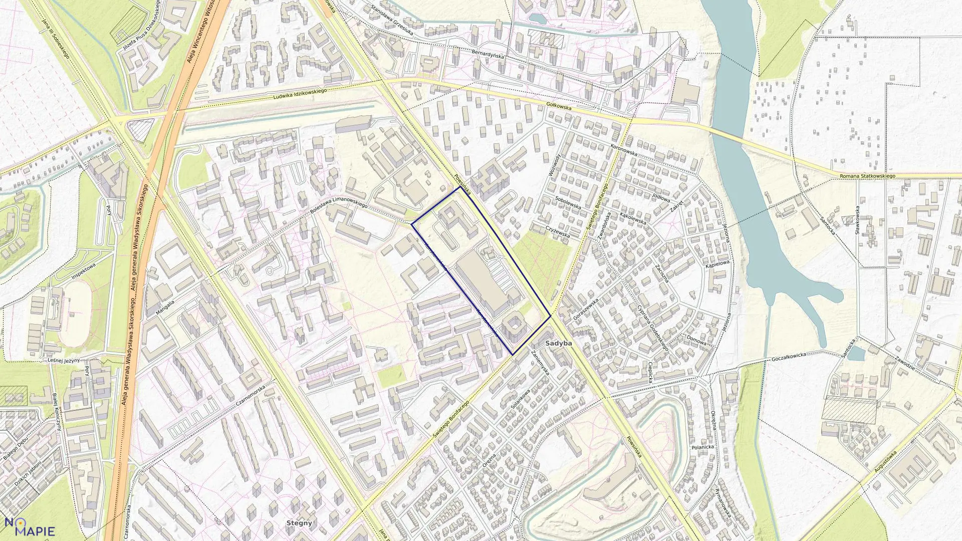 Mapa obrębu 0517 w mieście Warszawa