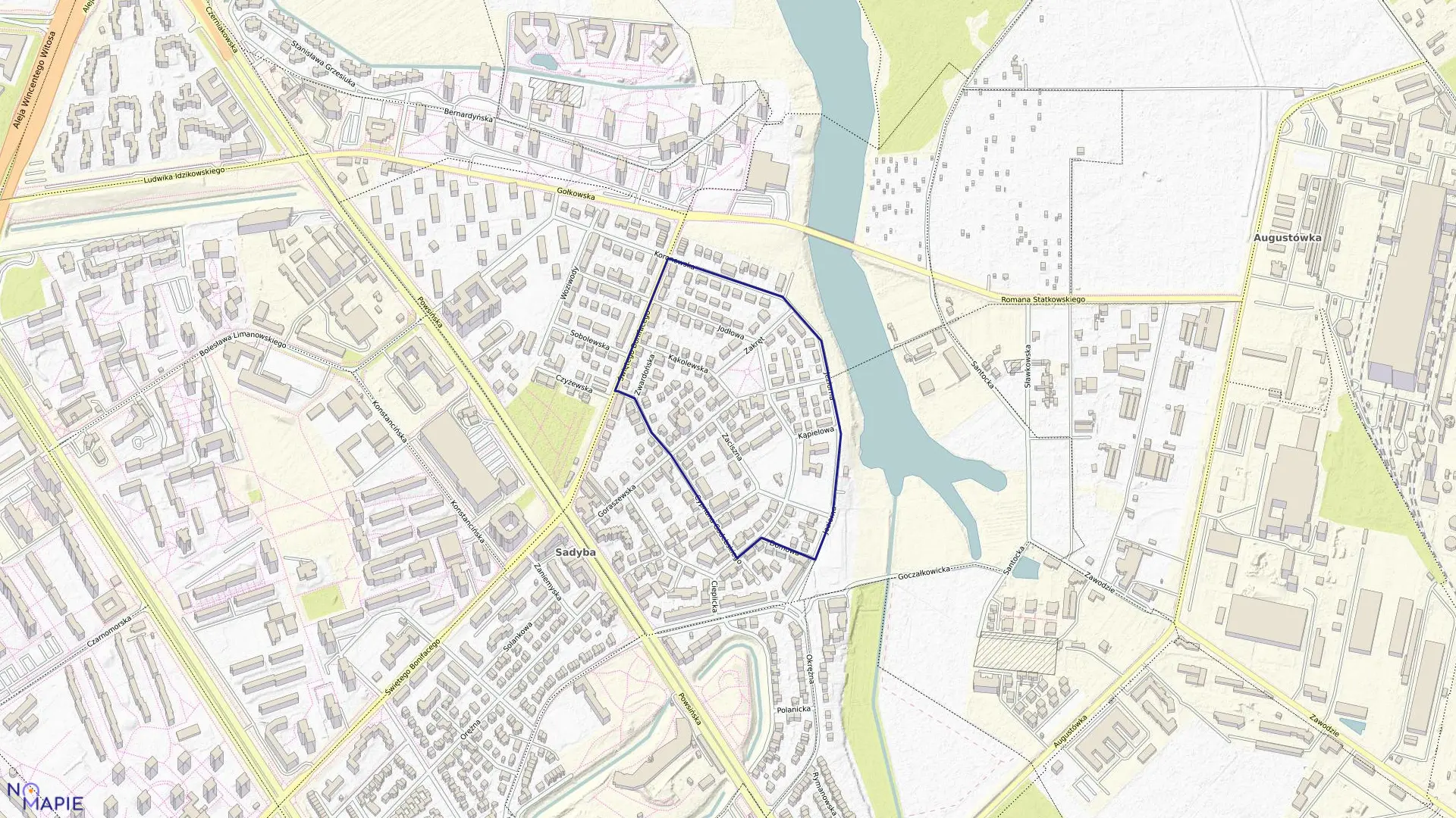 Mapa obrębu 0518 w mieście Warszawa