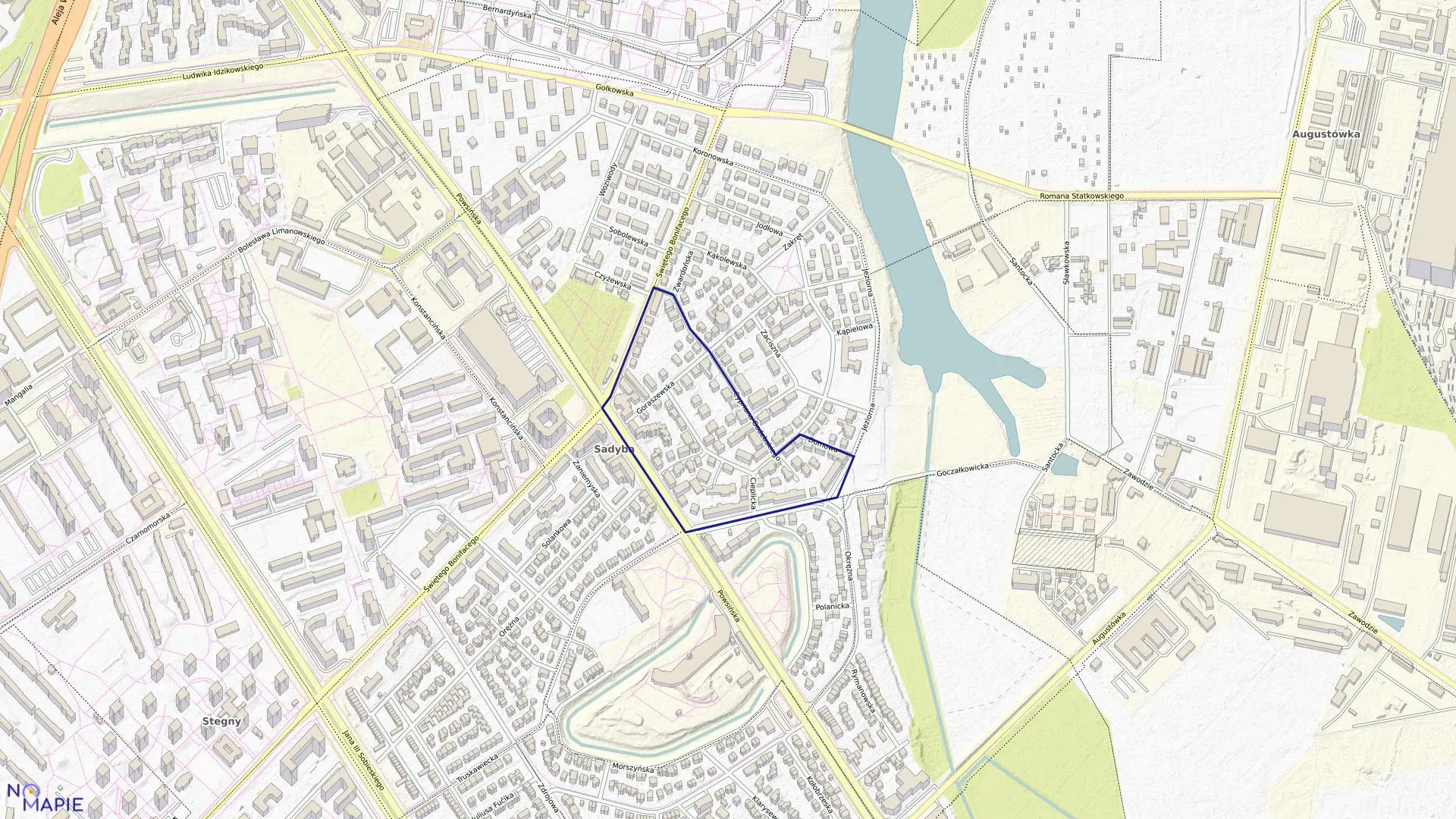 Mapa obrębu 0519 w mieście Warszawa