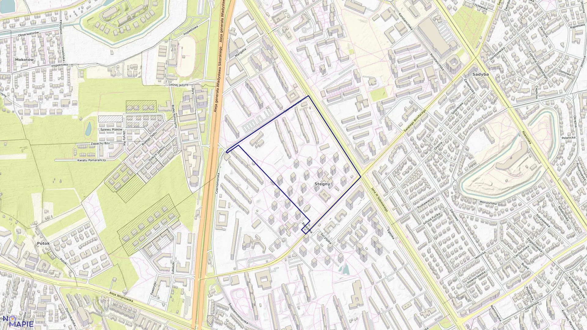 Mapa obrębu 0522 w mieście Warszawa