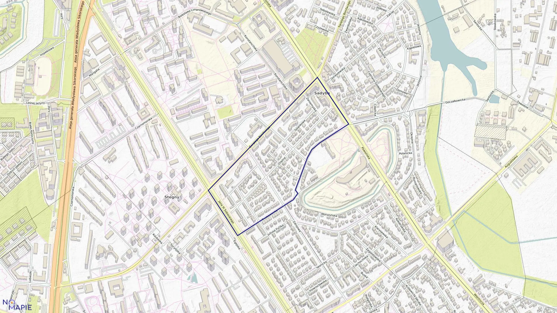 Mapa obrębu 0523 w mieście Warszawa