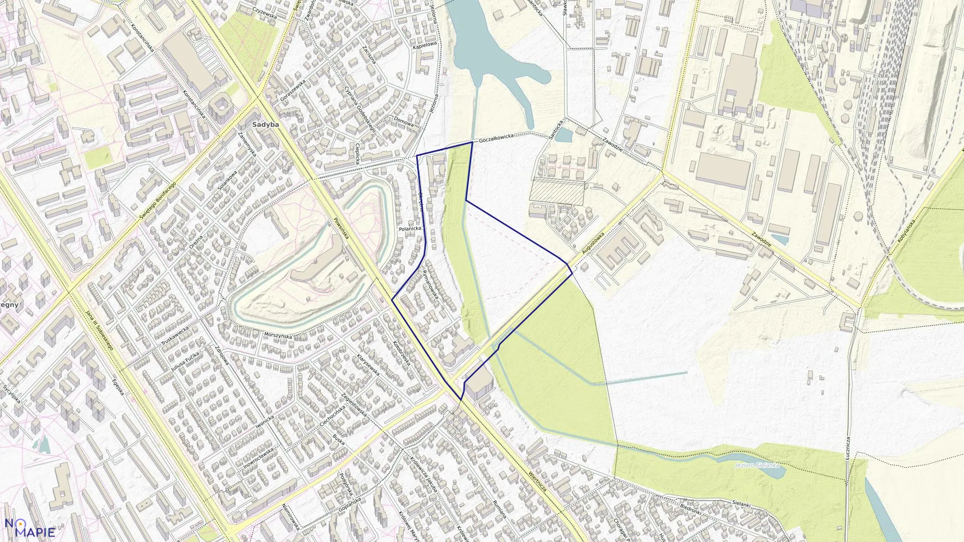 Mapa obrębu 0525 w mieście Warszawa