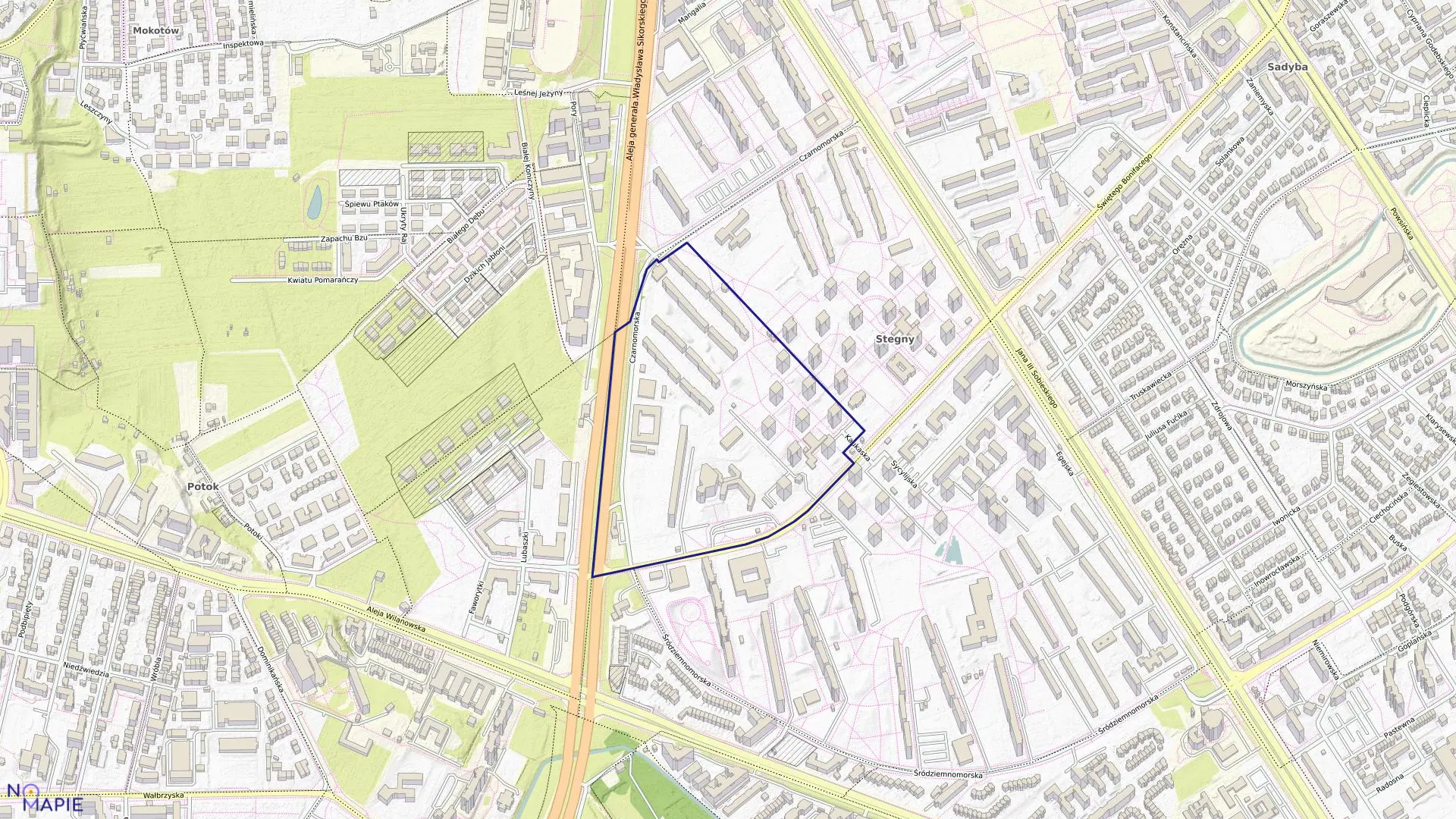 Mapa obrębu 0528 w mieście Warszawa