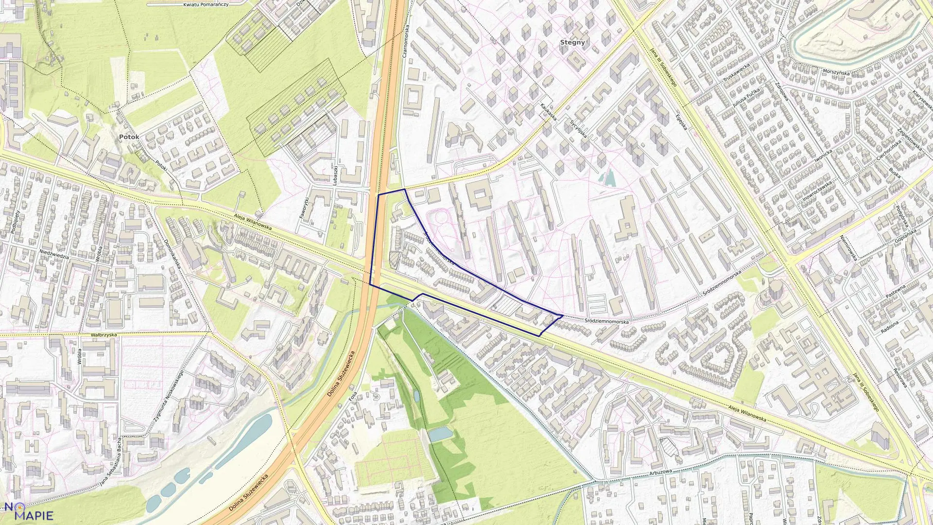 Mapa obrębu 0529 w mieście Warszawa