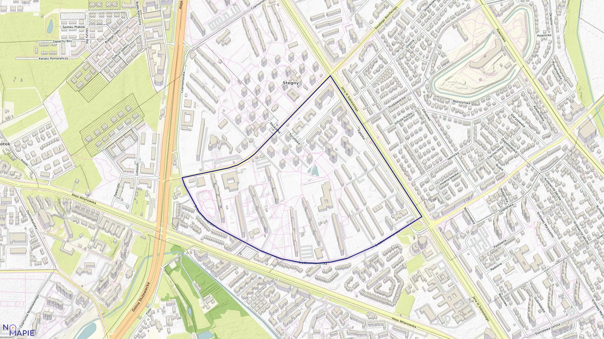 Mapa obrębu 0530 w mieście Warszawa