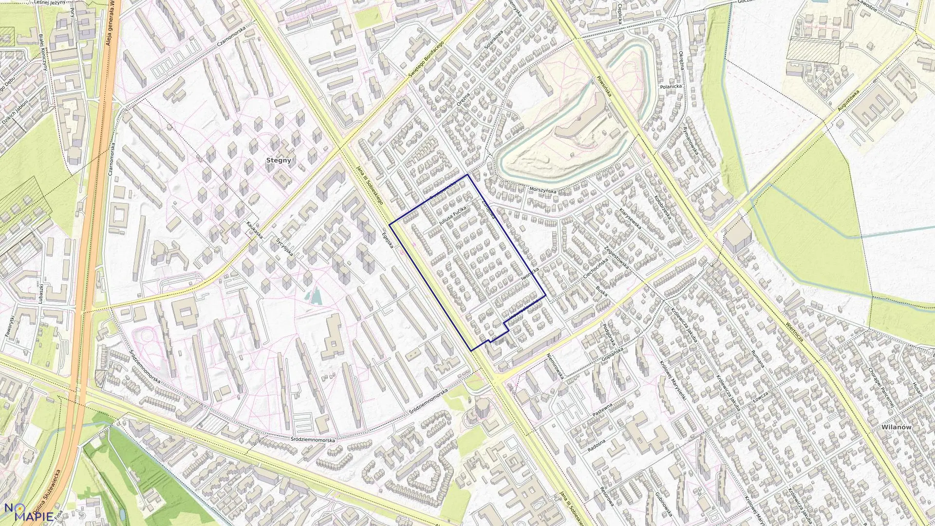 Mapa obrębu 0531 w mieście Warszawa