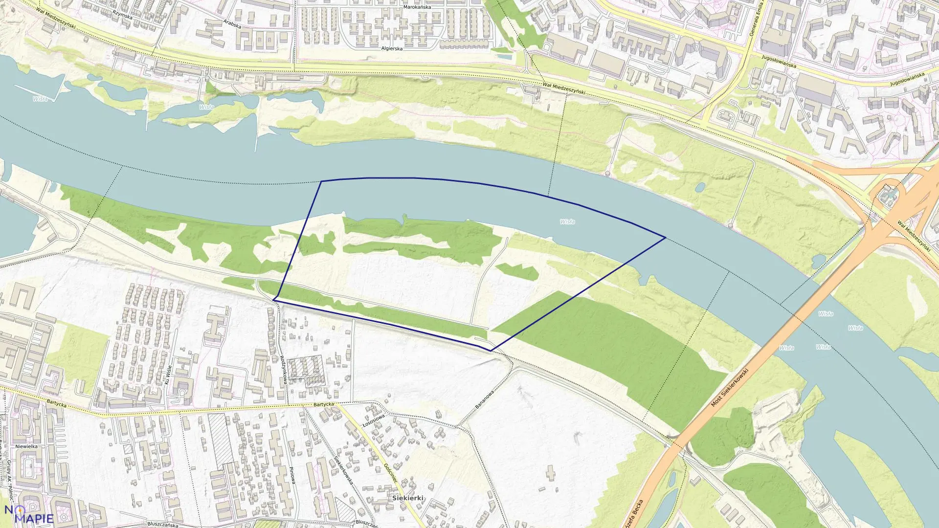 Mapa obrębu 0702 w mieście Warszawa