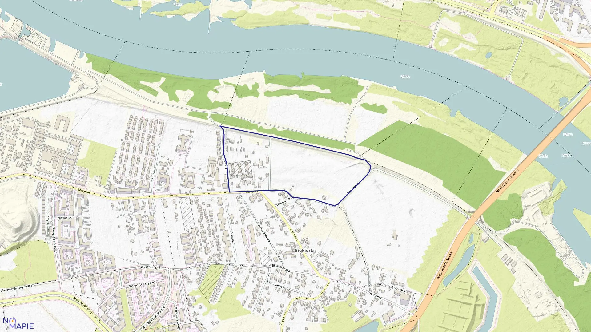 Mapa obrębu 0703 w mieście Warszawa