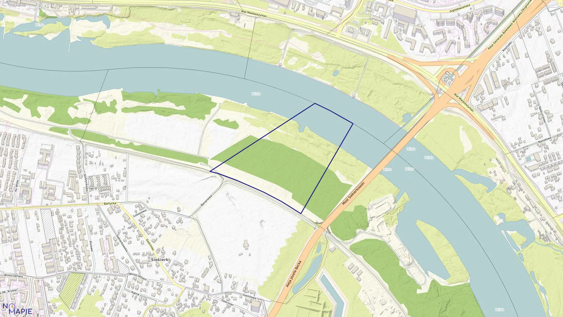 Mapa obrębu 0704 w mieście Warszawa