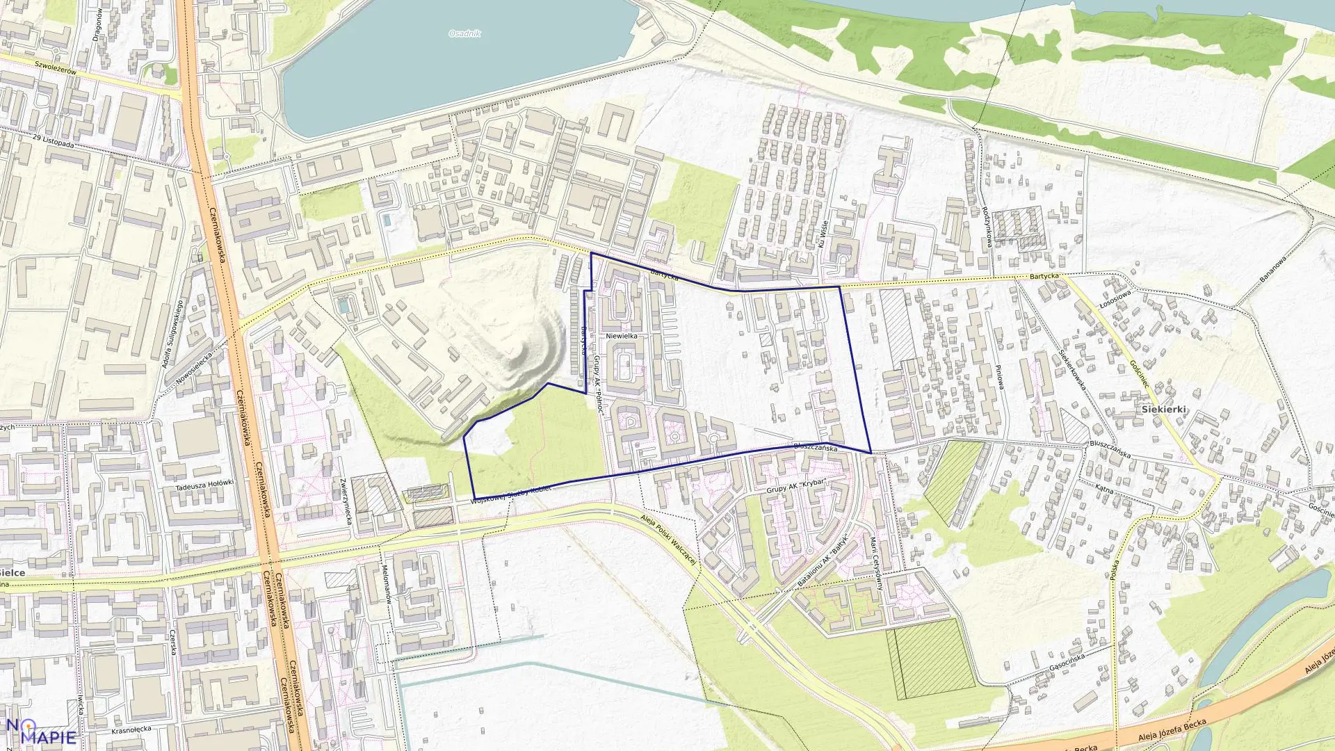 Mapa obrębu 0706 w mieście Warszawa