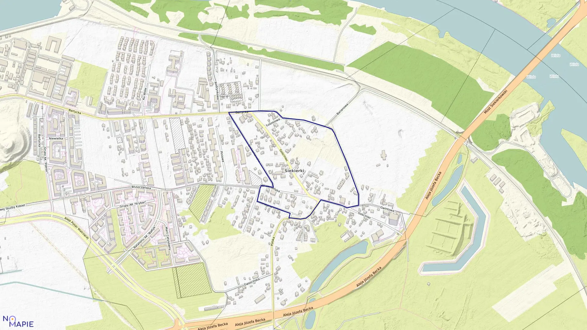 Mapa obrębu 0708 w mieście Warszawa