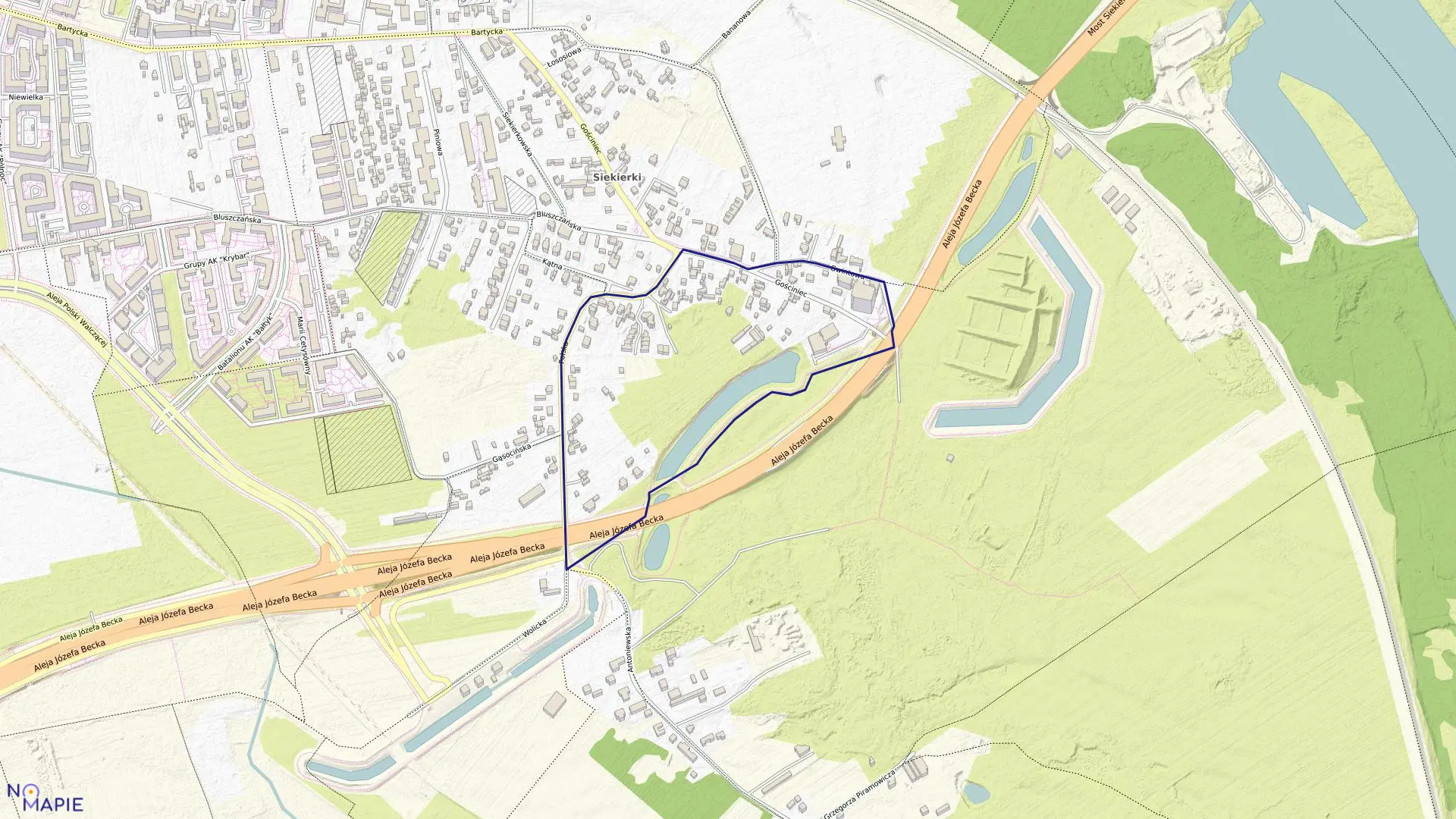 Mapa obrębu 0713 w mieście Warszawa