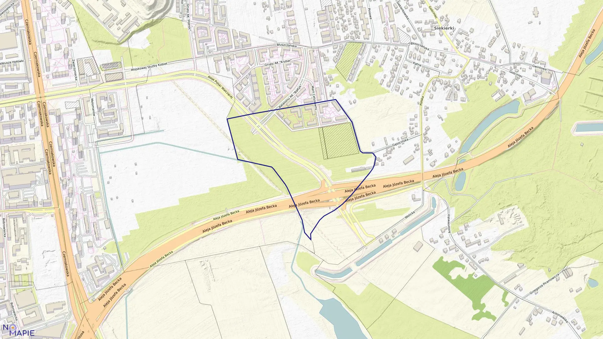 Mapa obrębu 0715 w mieście Warszawa