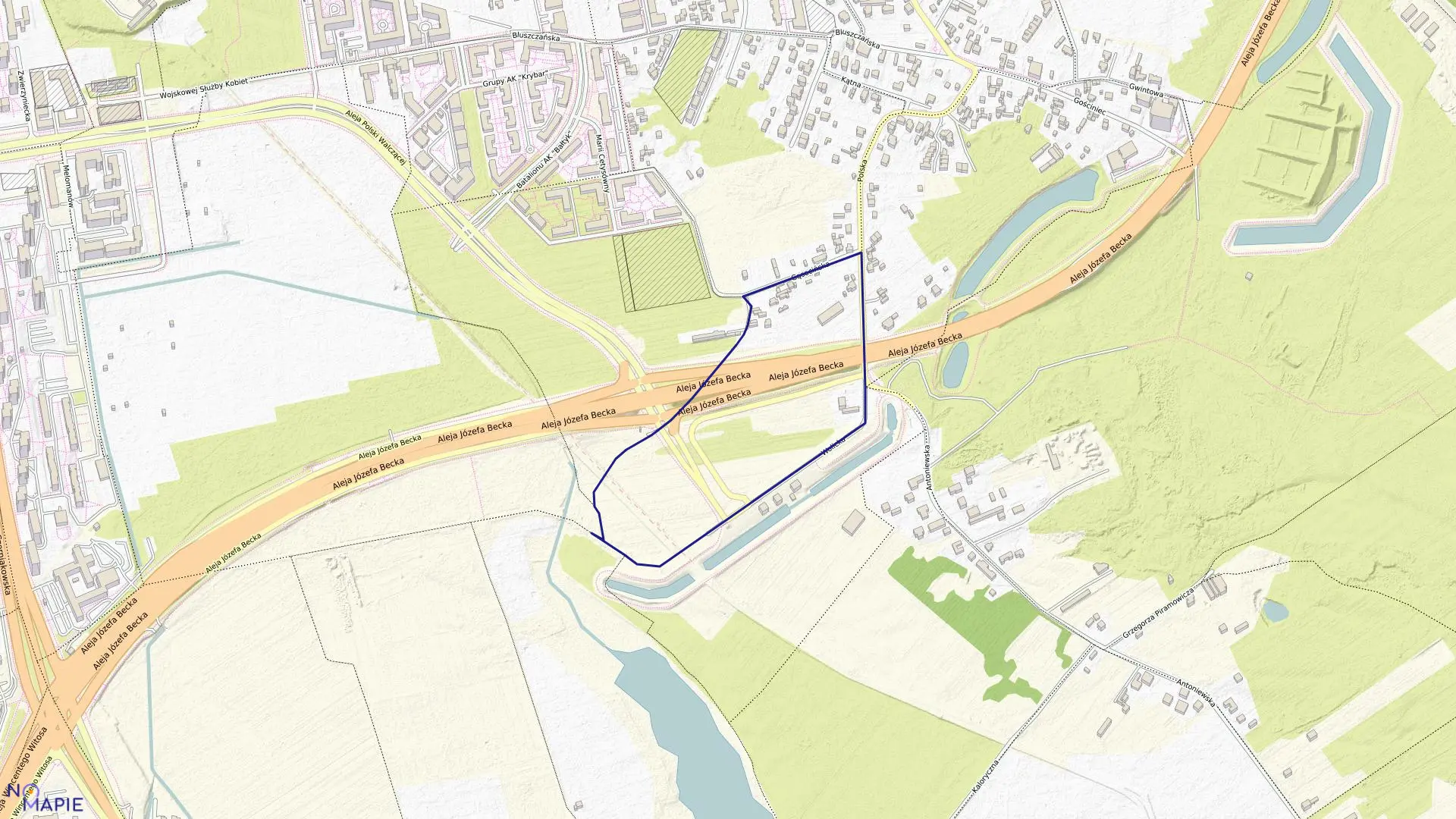 Mapa obrębu 0716 w mieście Warszawa