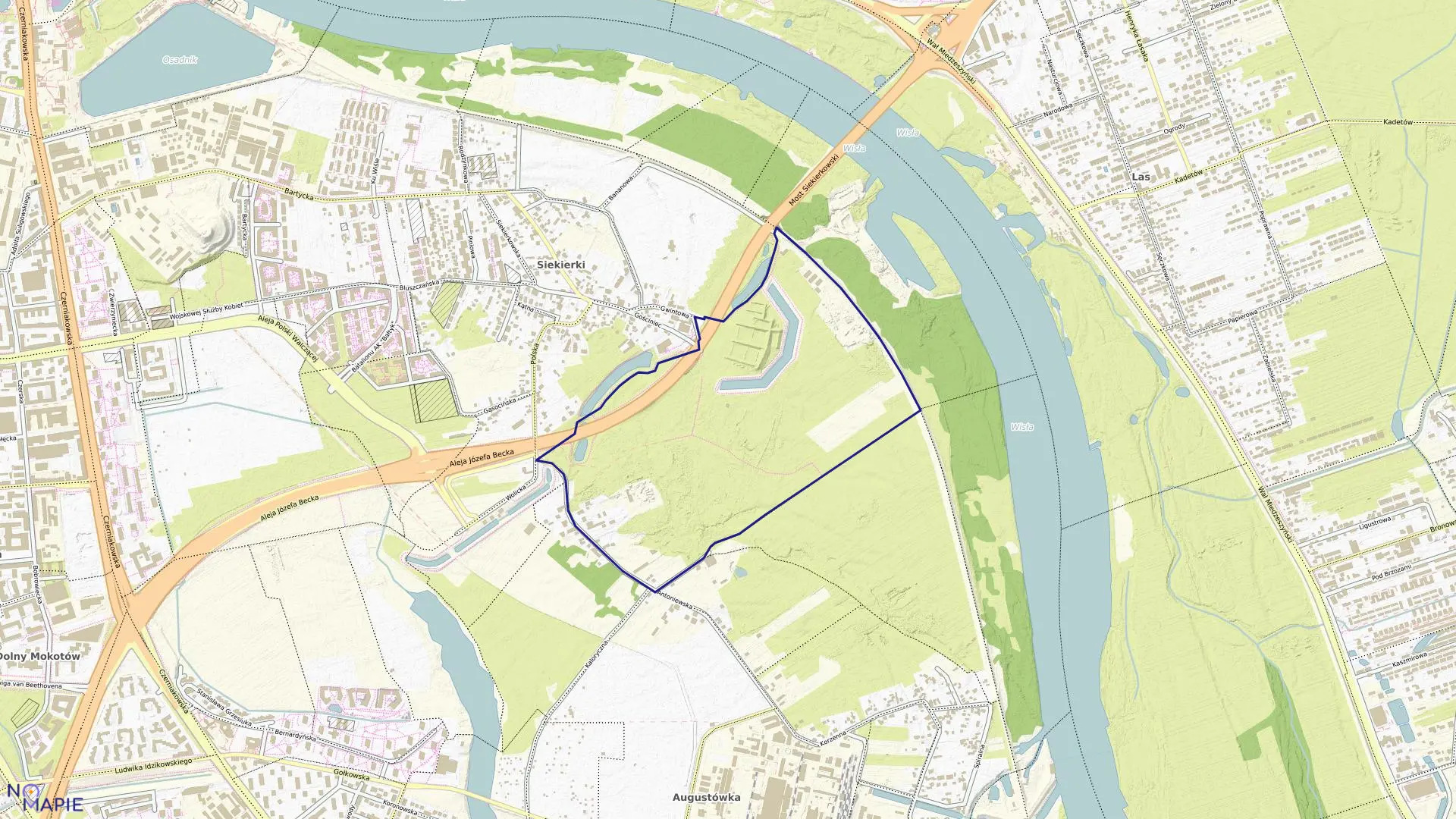 Mapa obrębu 0717 w mieście Warszawa