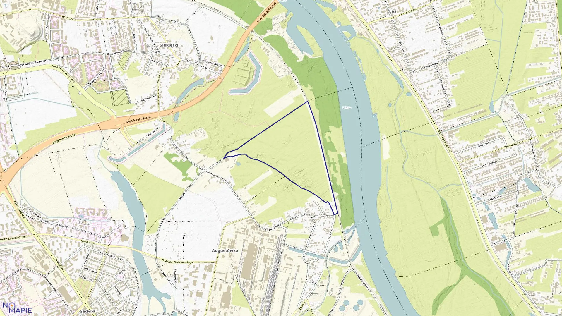 Mapa obrębu 0718 w mieście Warszawa