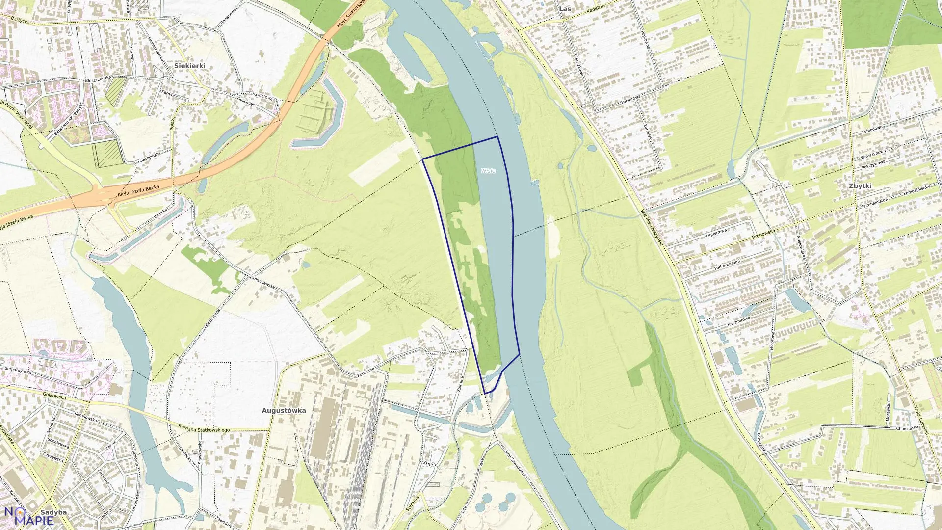 Mapa obrębu 0719 w mieście Warszawa