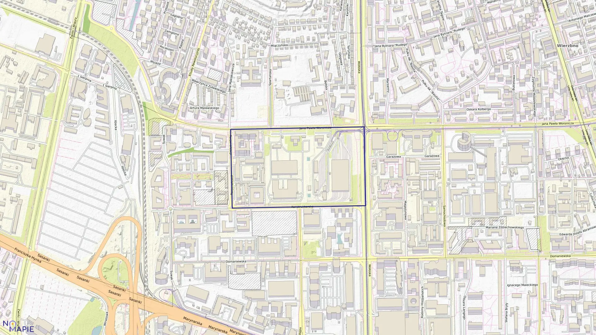 Mapa obrębu 0802 w mieście Warszawa