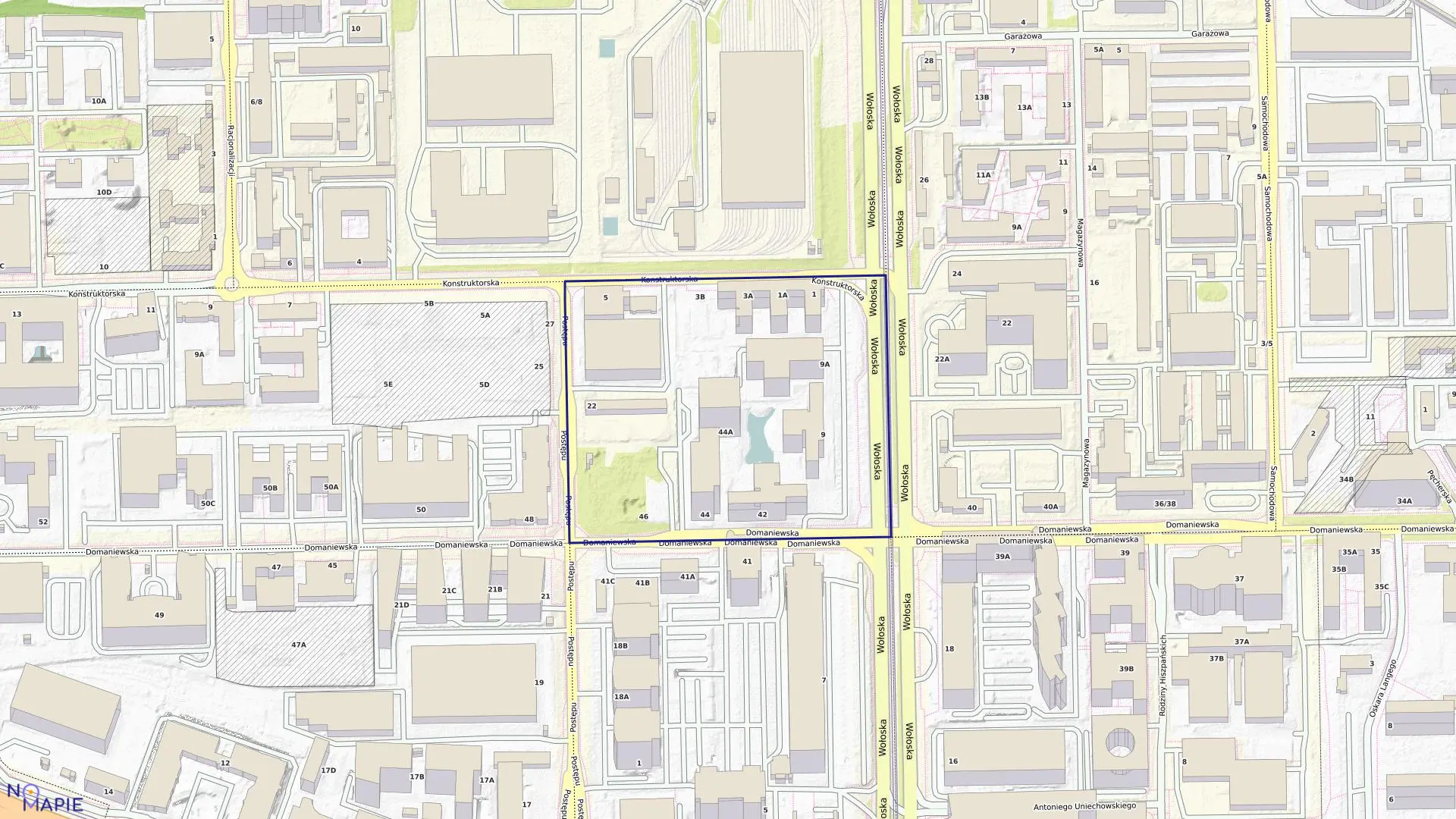 Mapa obrębu 0807 w mieście Warszawa