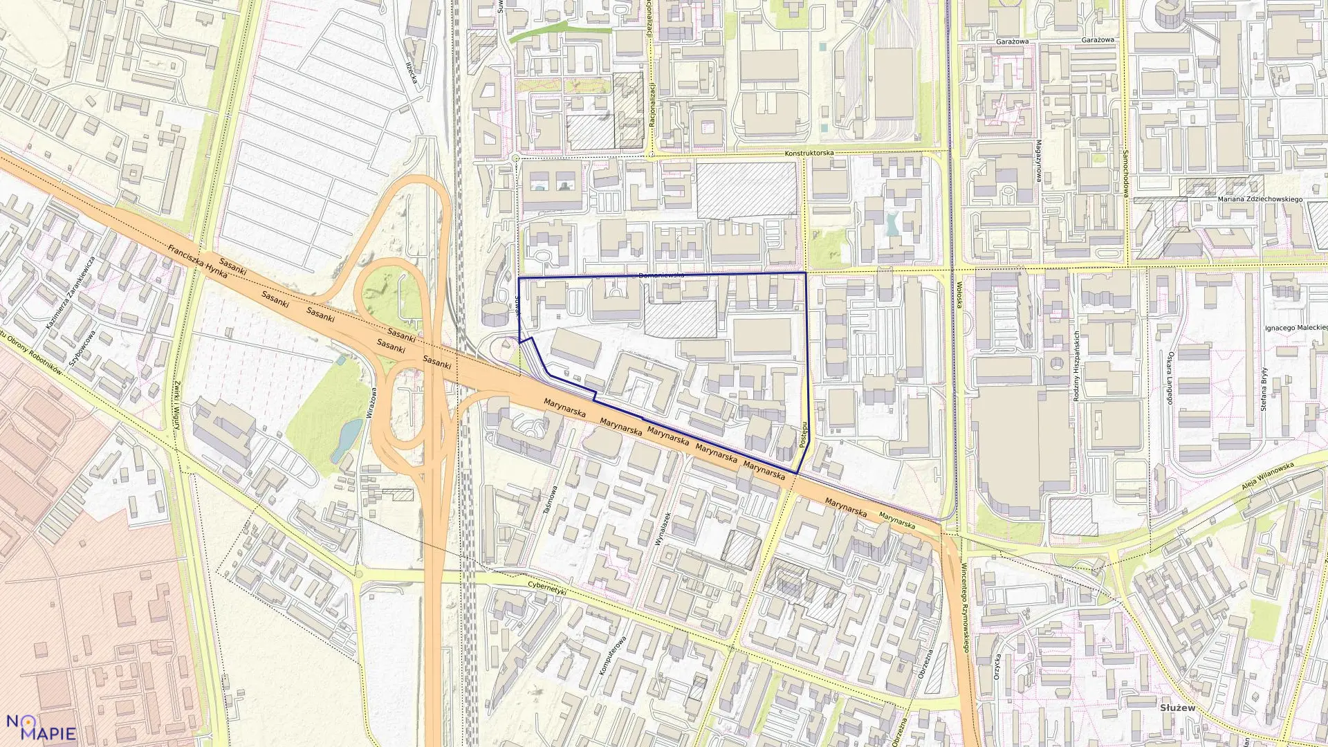 Mapa obrębu 0808 w mieście Warszawa