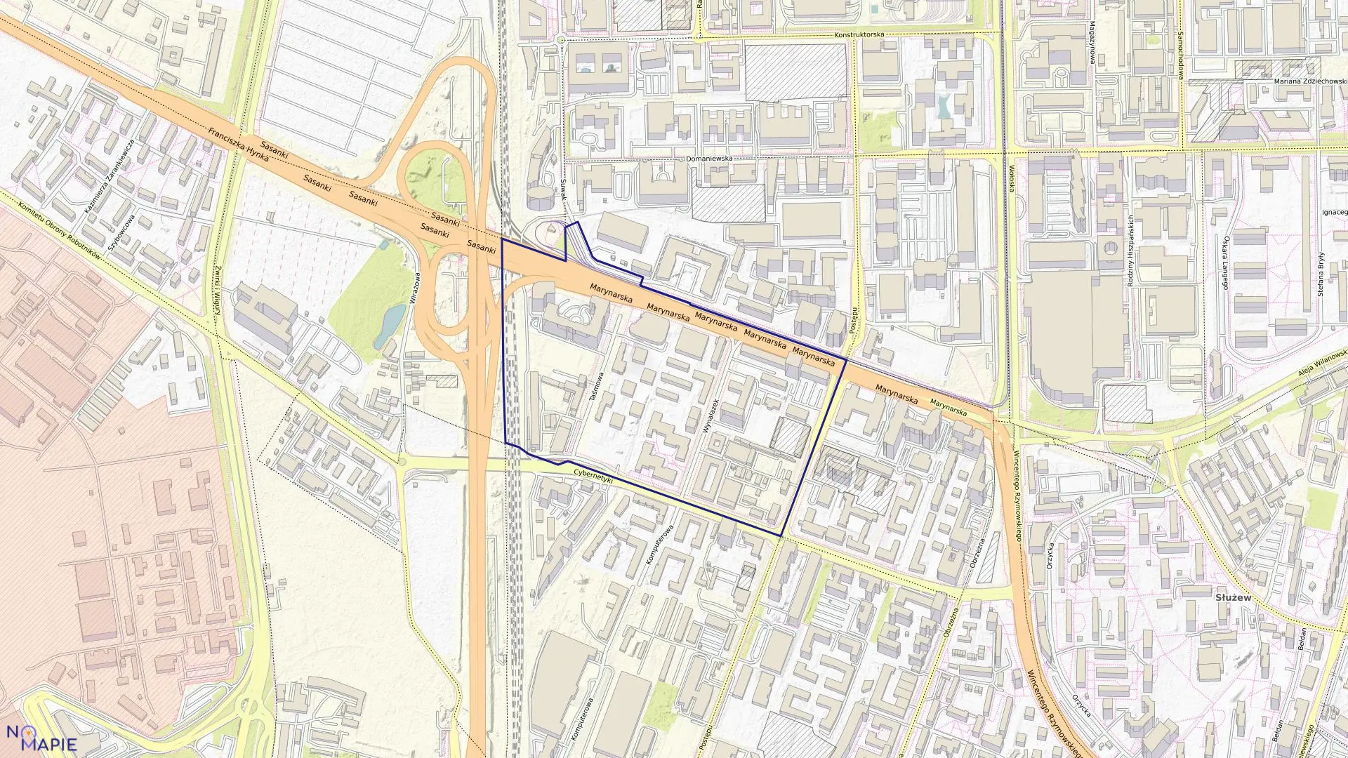 Mapa obrębu 0810 w mieście Warszawa