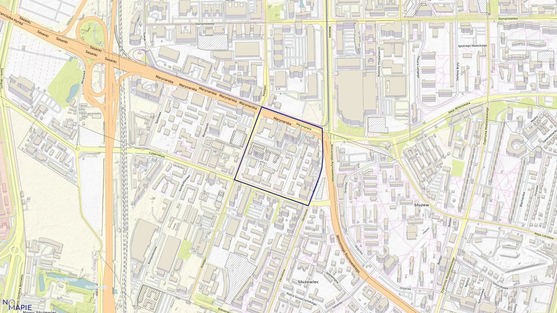 Mapa obrębu 0811 w mieście Warszawa