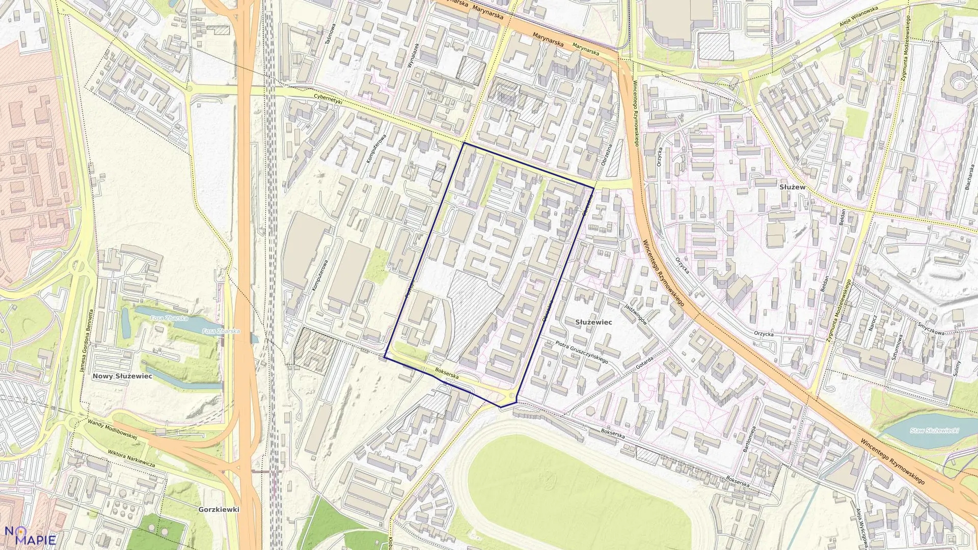 Mapa obrębu 0813 w mieście Warszawa