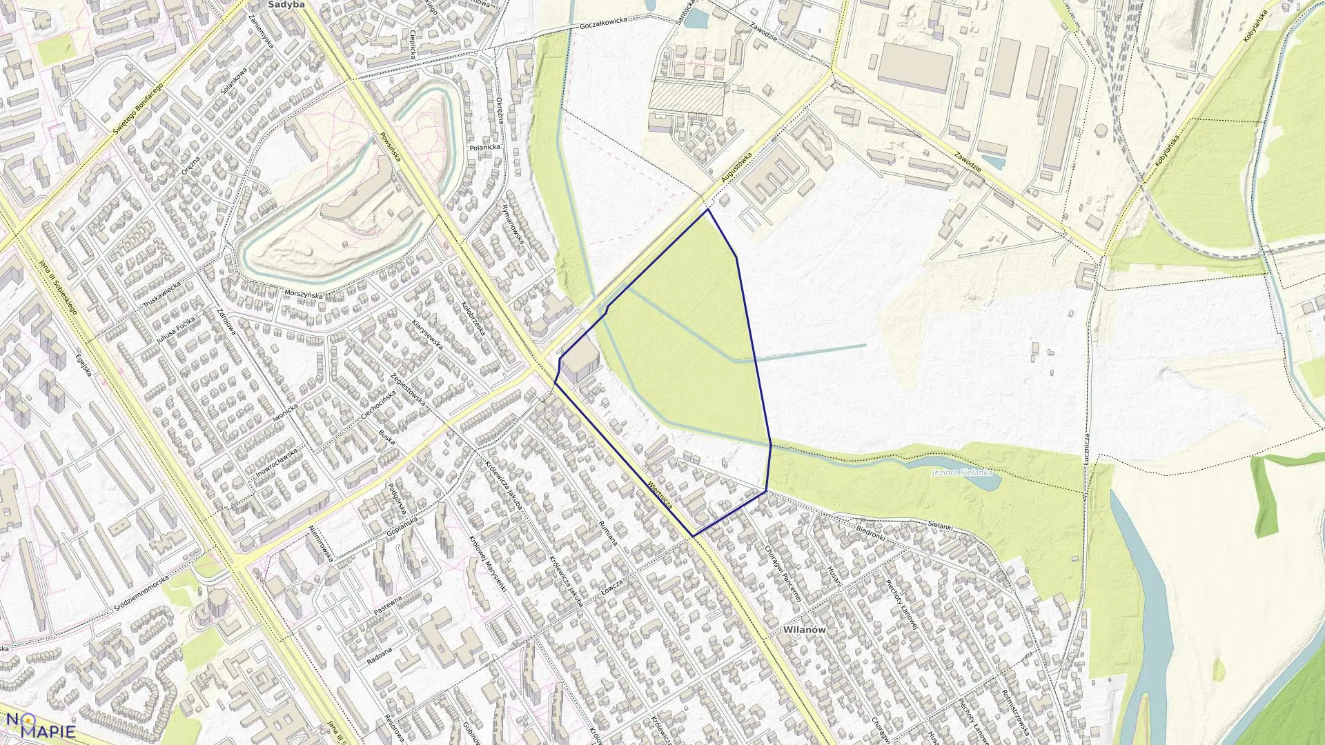 Mapa obrębu 1-05-33 w mieście Warszawa