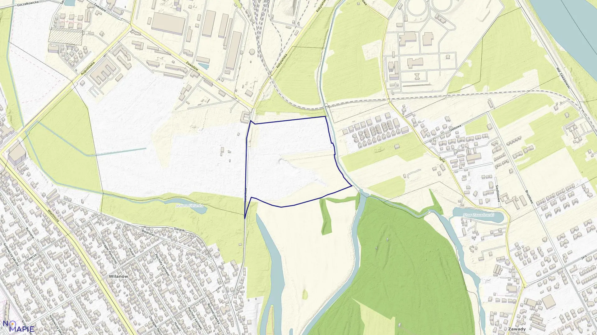 Mapa obrębu 1-05-35 w mieście Warszawa