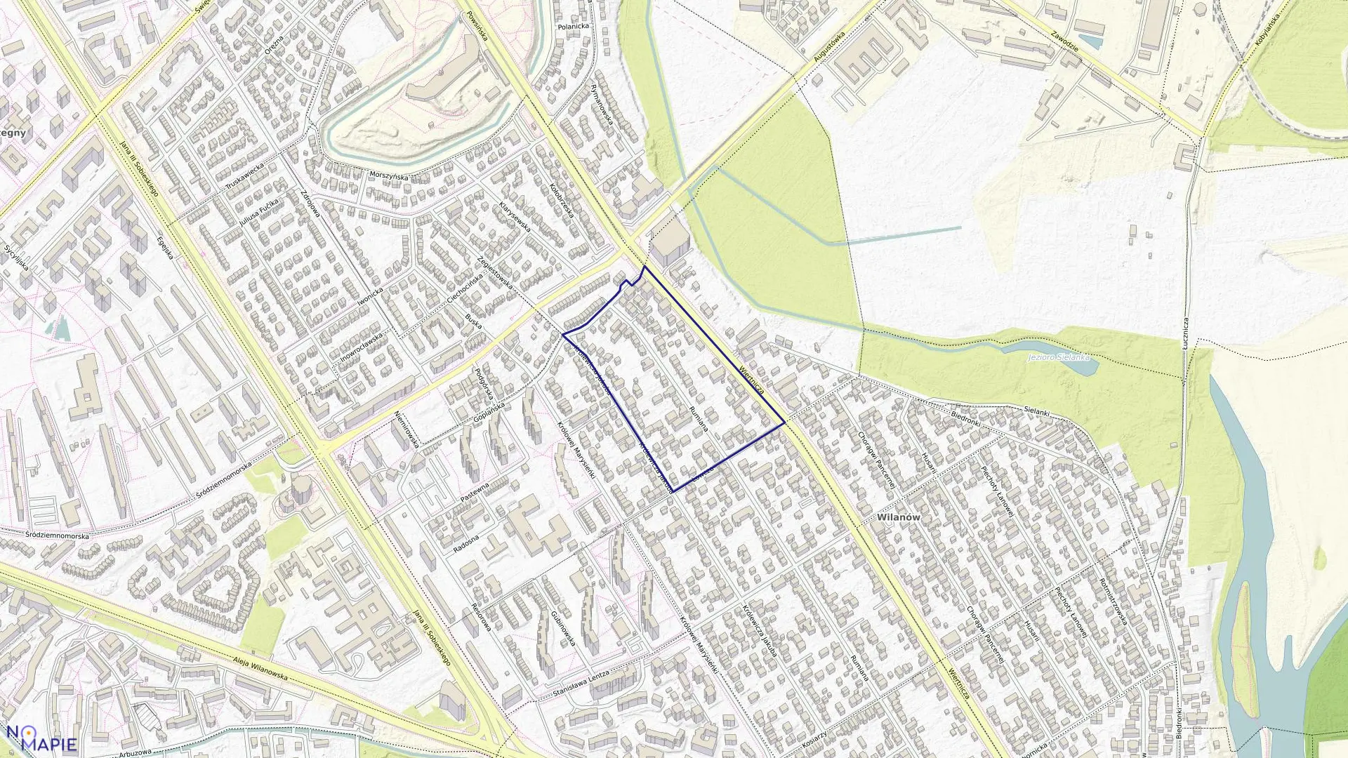 Mapa obrębu 1-05-39 w mieście Warszawa