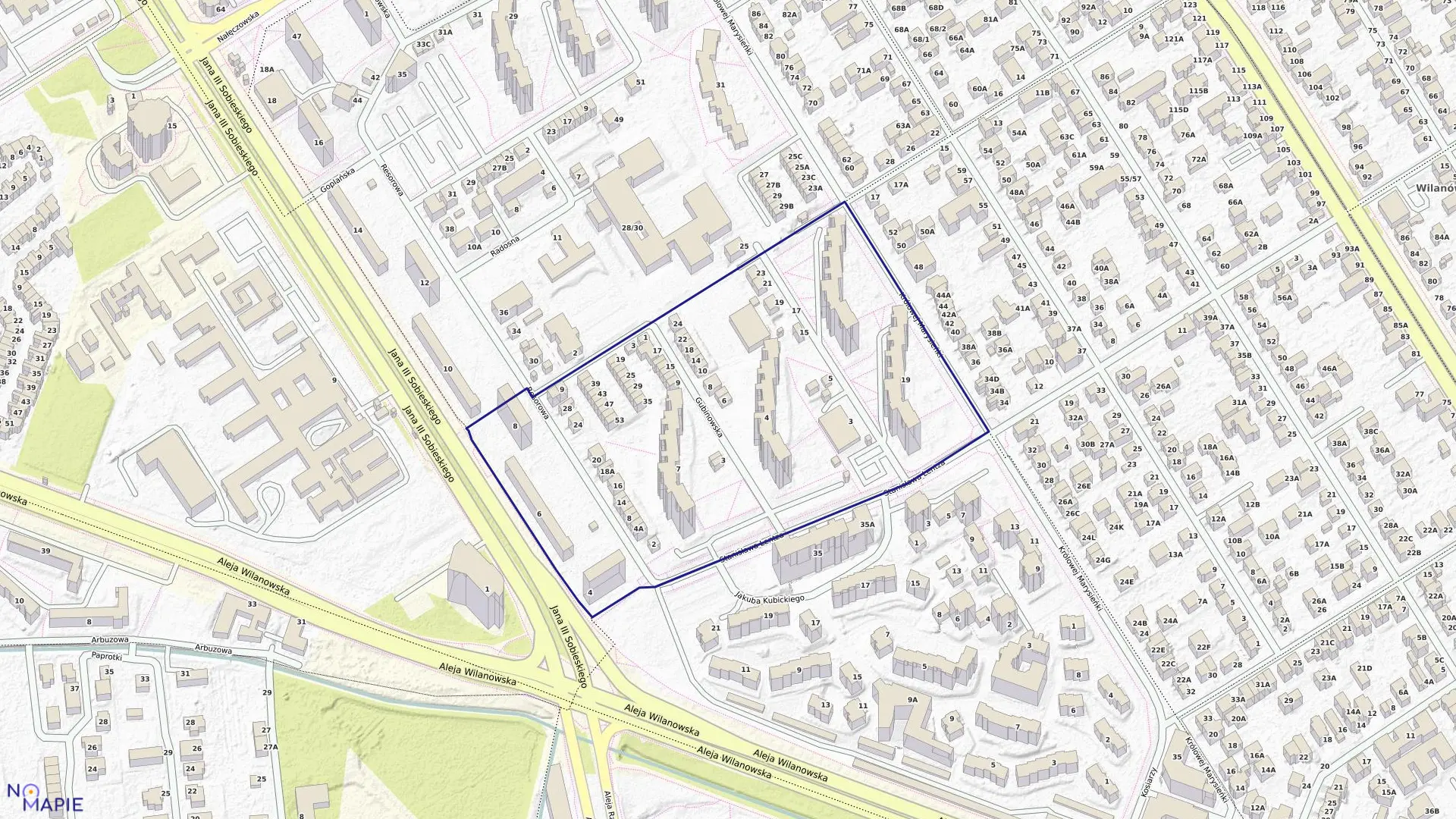 Mapa obrębu 1-05-43 w mieście Warszawa