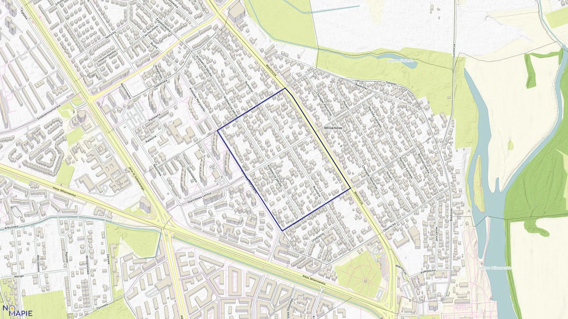 Mapa obrębu 1-05-44 w mieście Warszawa