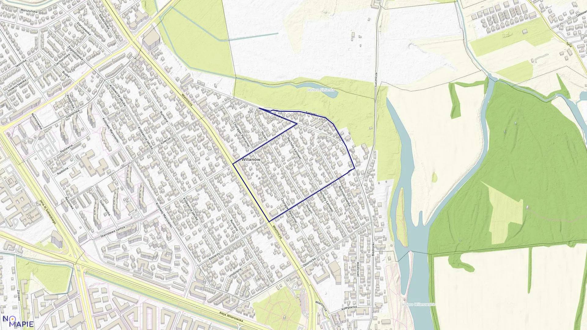 Mapa obrębu 1-05-45 w mieście Warszawa