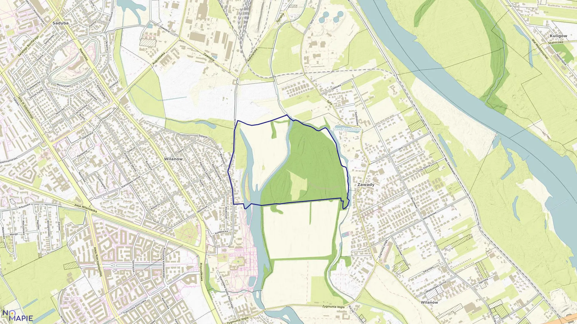 Mapa obrębu 1-05-46 w mieście Warszawa