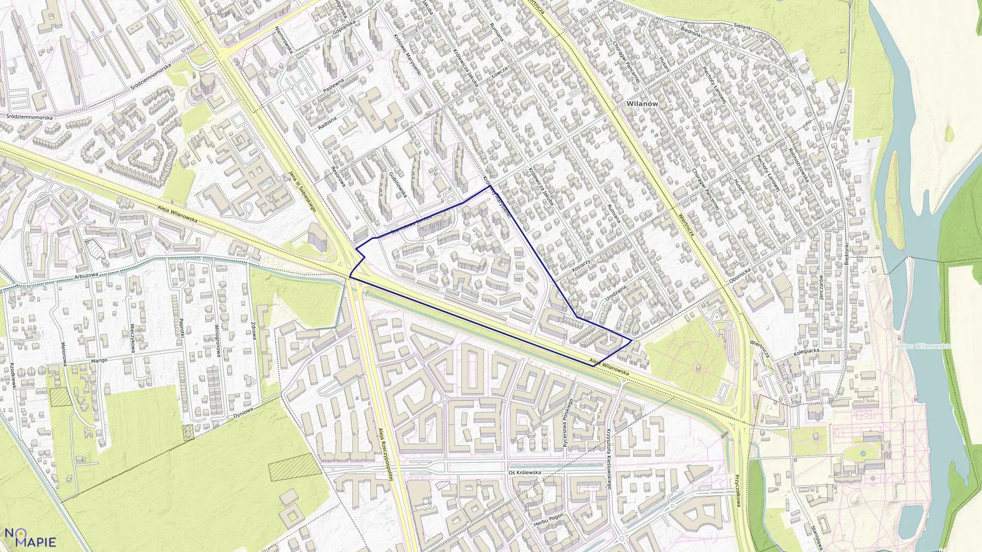 Mapa obrębu 1-05-47 w mieście Warszawa