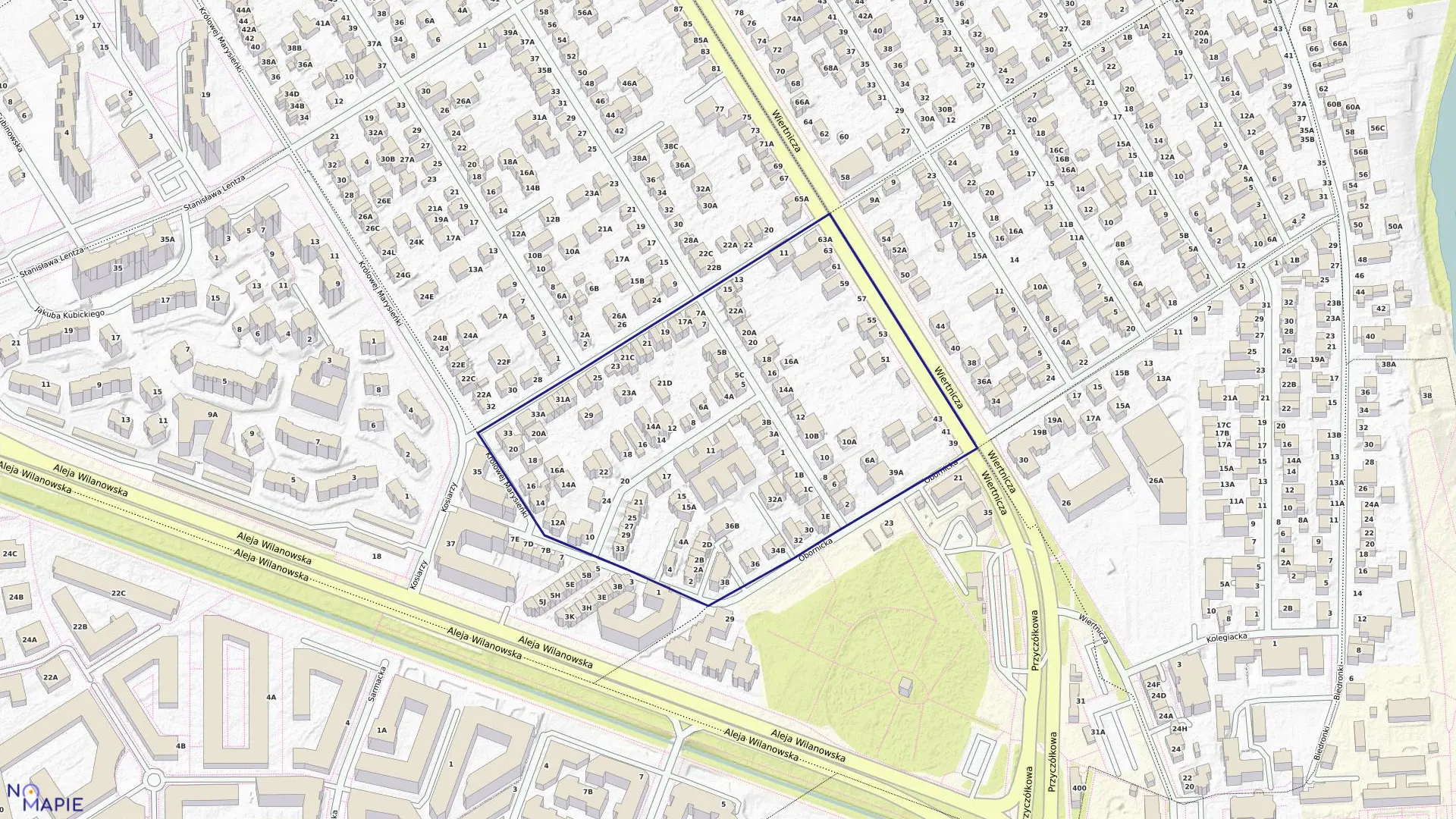 Mapa obrębu 1-05-48 w mieście Warszawa