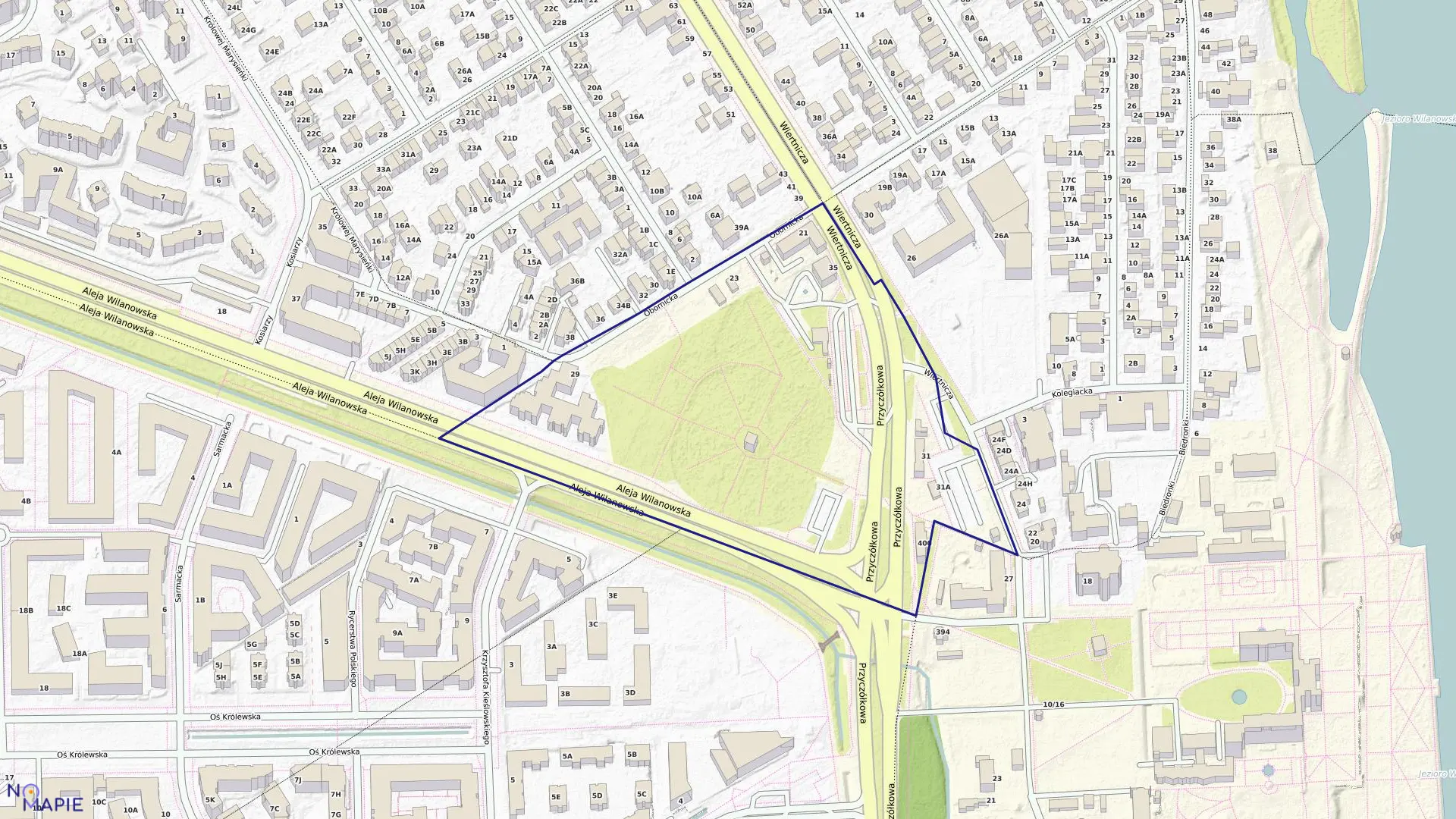 Mapa obrębu 1-05-50 w mieście Warszawa