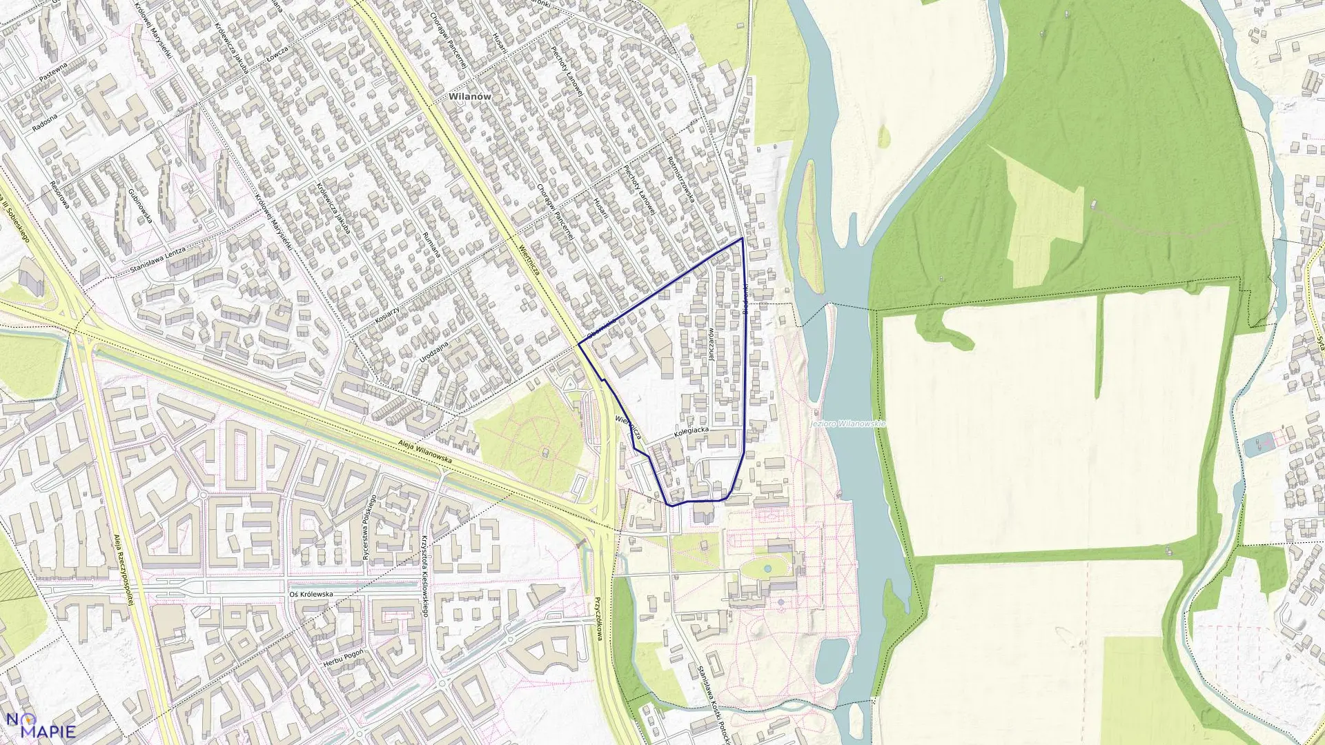 Mapa obrębu 1-05-51 w mieście Warszawa