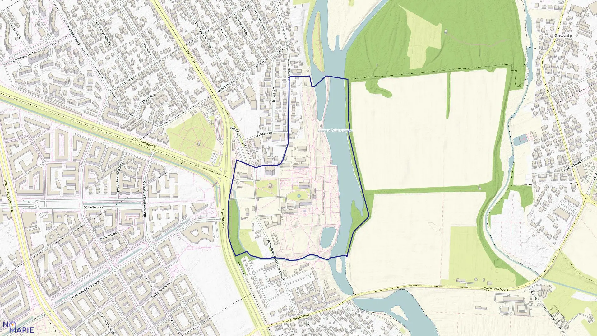 Mapa obrębu 1-05-52 w mieście Warszawa