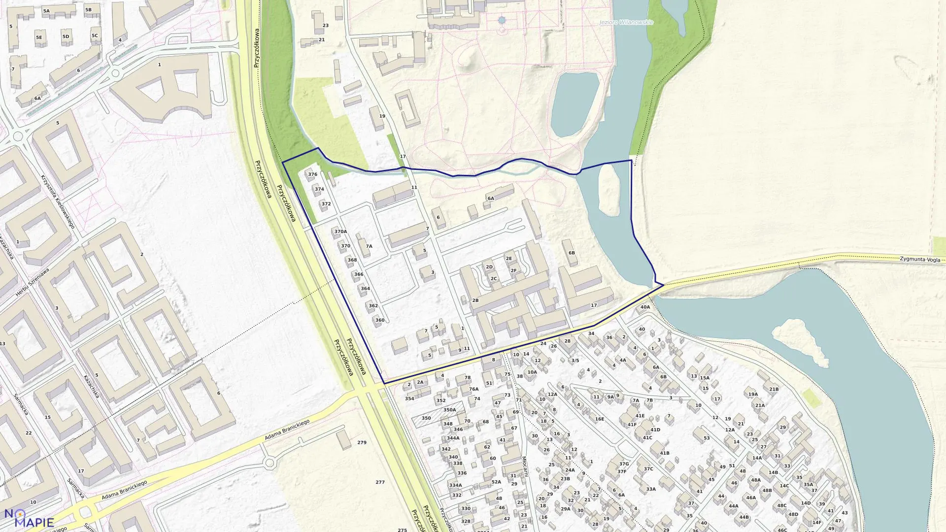 Mapa obrębu 1-05-53 w mieście Warszawa