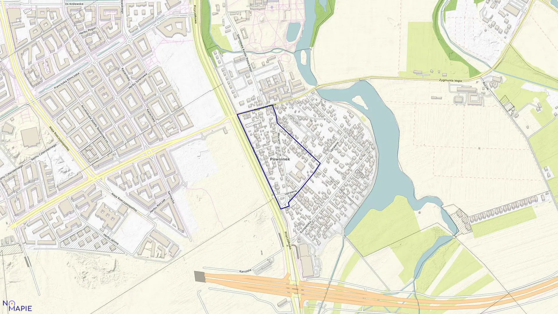 Mapa obrębu 1-05-54 w mieście Warszawa