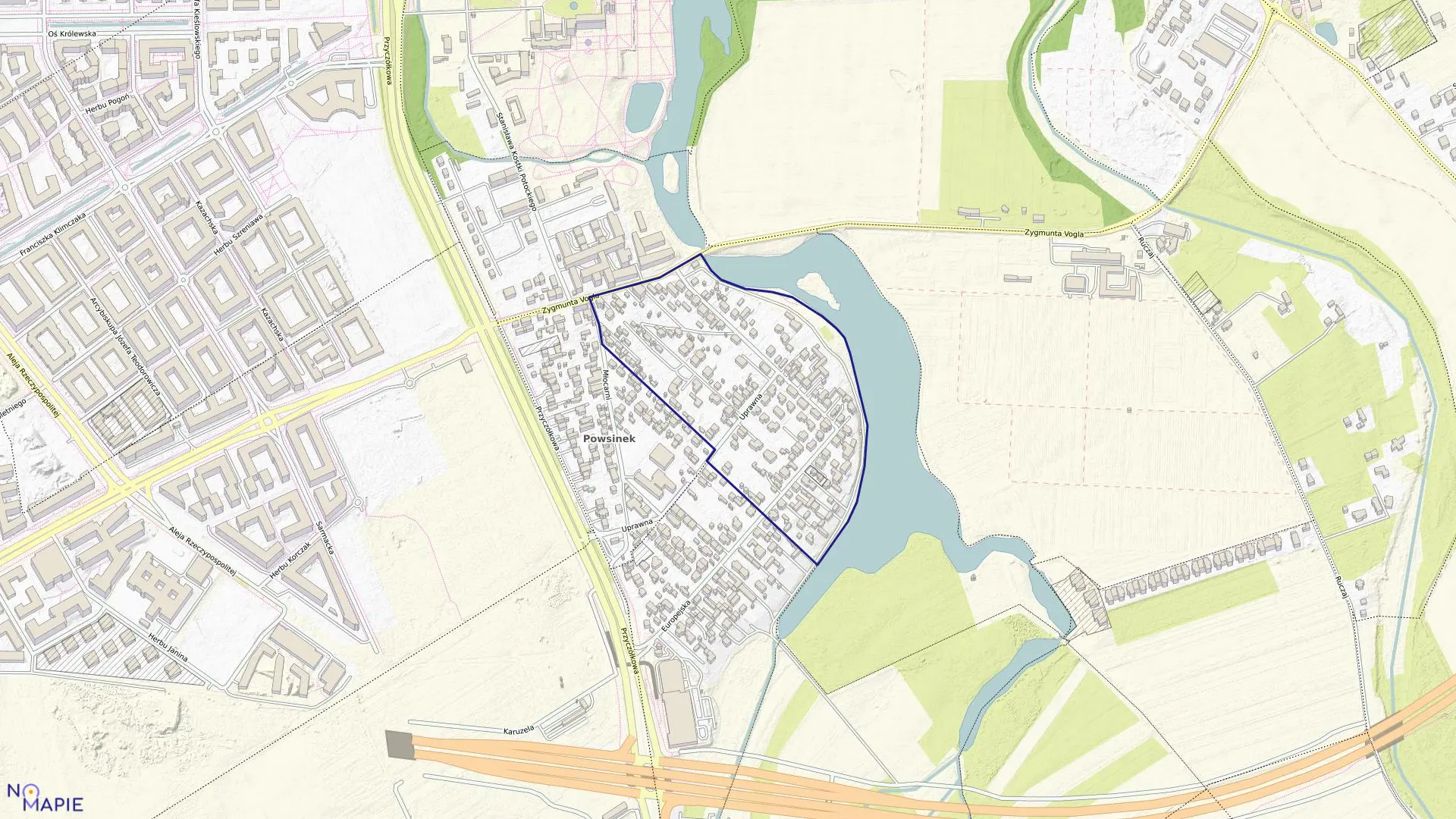 Mapa obrębu 1-05-55 w mieście Warszawa