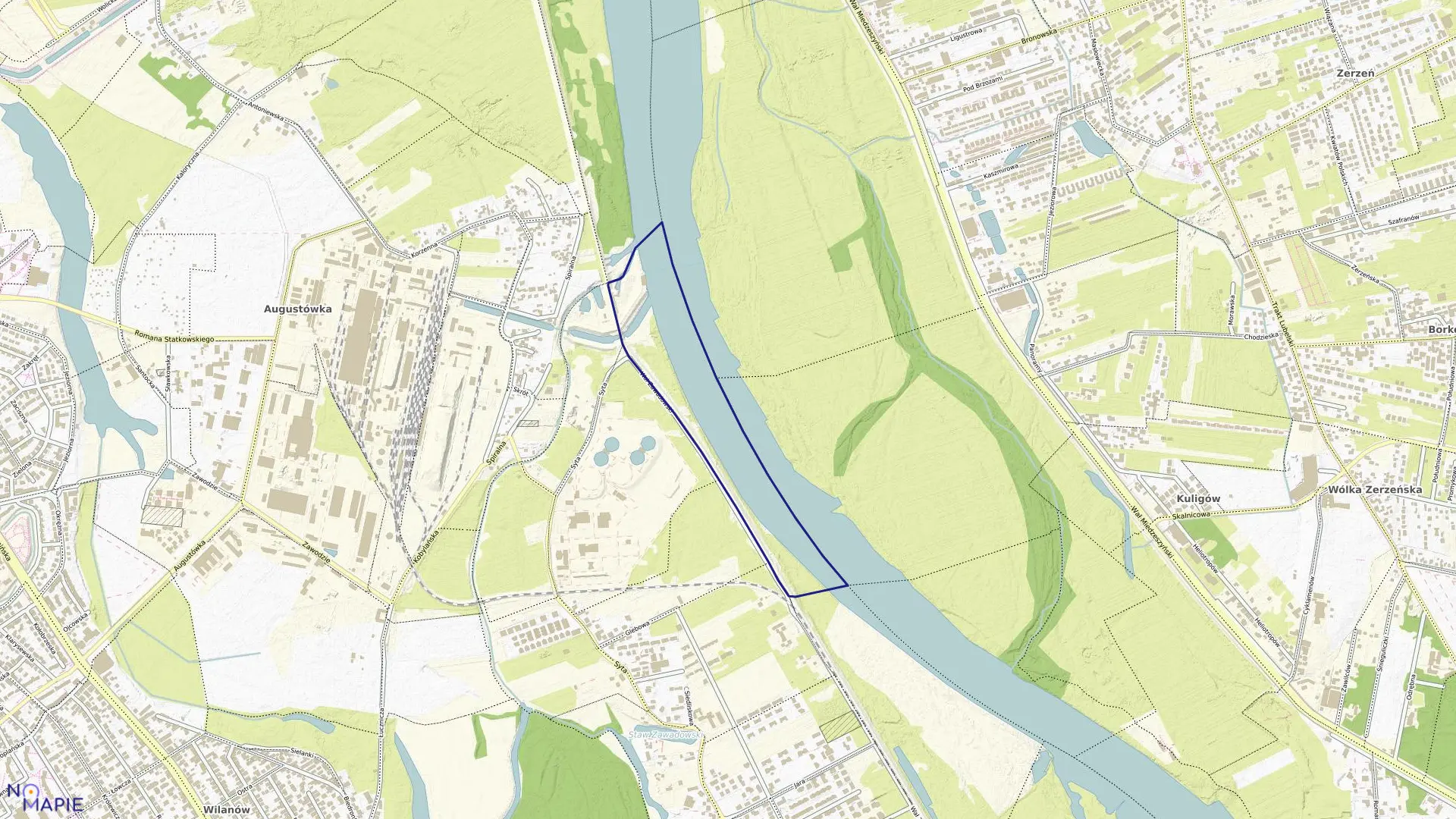 Mapa obrębu 1-06-05 w mieście Warszawa