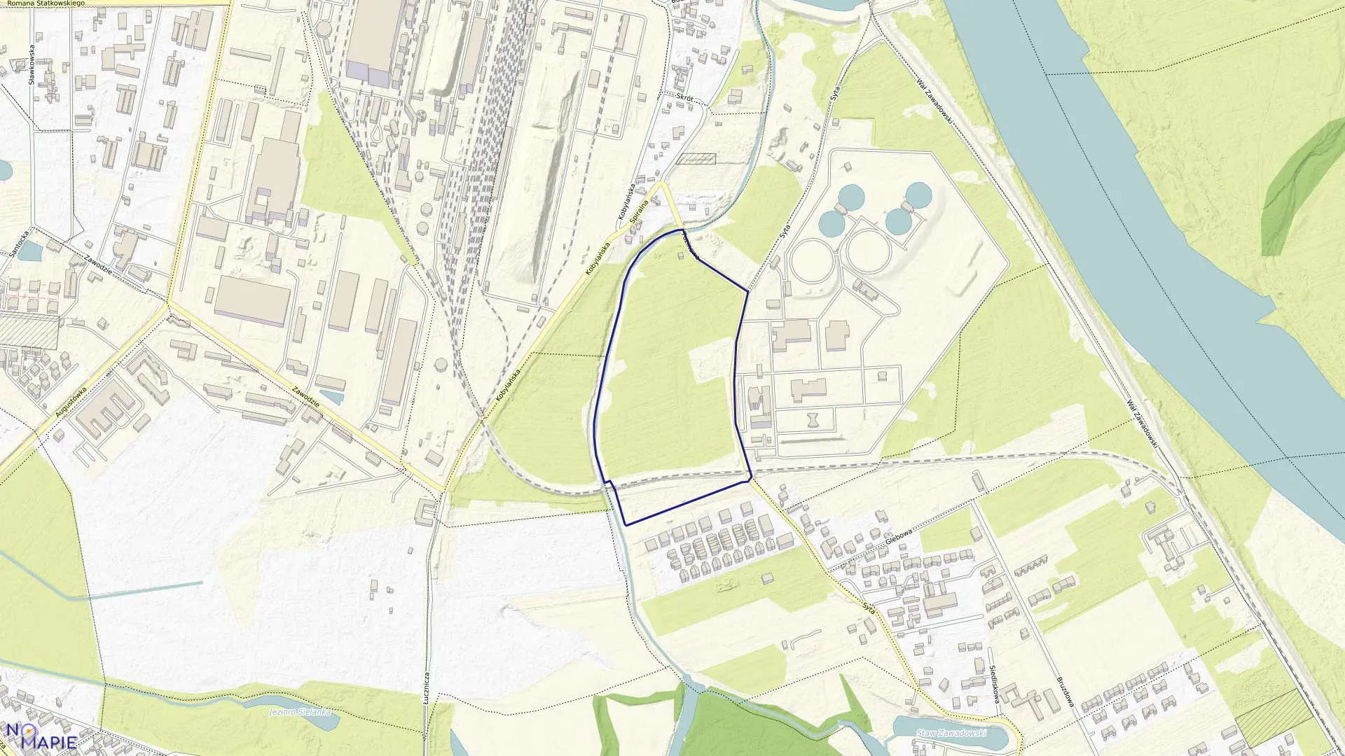 Mapa obrębu 1-06-07 w mieście Warszawa