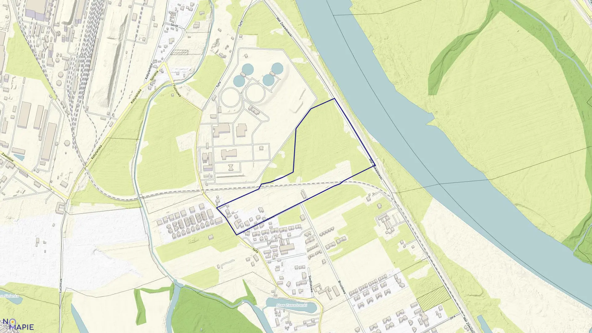 Mapa obrębu 1-06-10 w mieście Warszawa