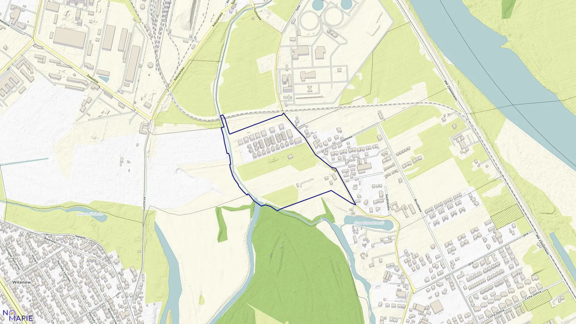 Mapa obrębu 1-06-11 w mieście Warszawa